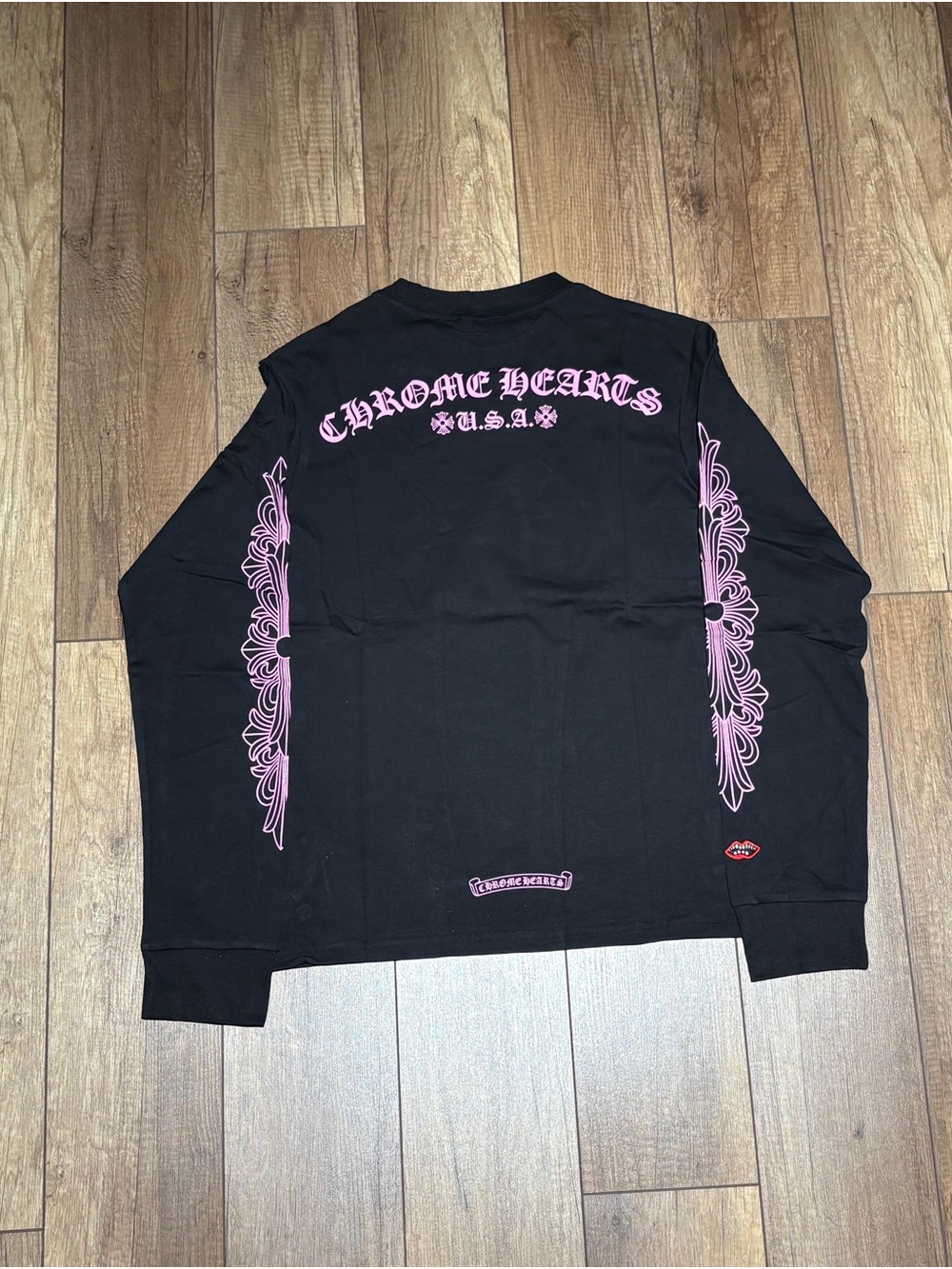 Chrome Hearts USA Black and Pink Crewneck Sweater Size Small